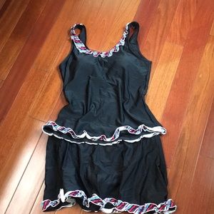 *NEW* Tankini Black w/Ruffled Accent